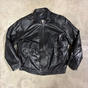 Vintage Leather Jacket Removable Fur Lining